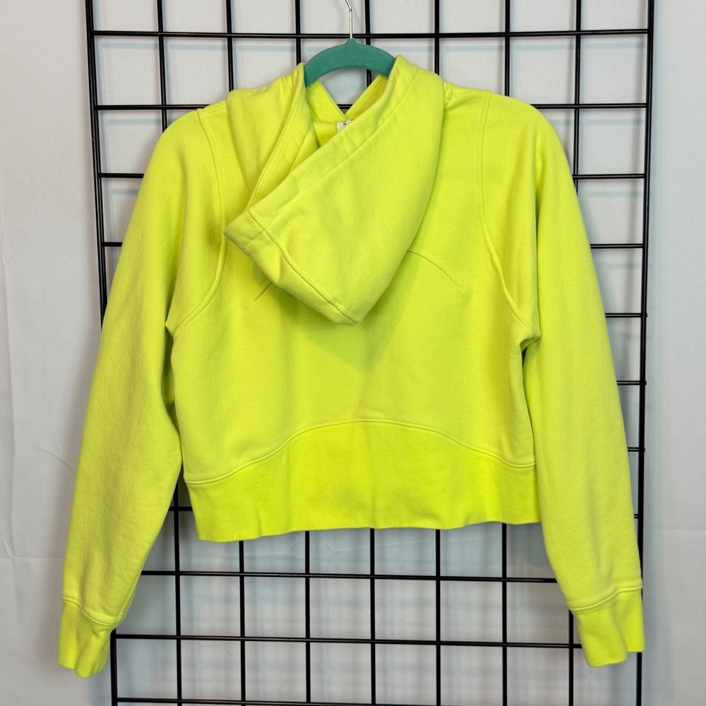 Lululemon Loungeful Cropped Hoodie Womens 6 Electric Lemon Activewear Athleisure - Picture 2 of 9